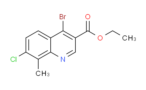 CAS No. 1242260-84-9, Ethyl 4-bromo-7-chloro-8-methylquinoline-3-carboxylate