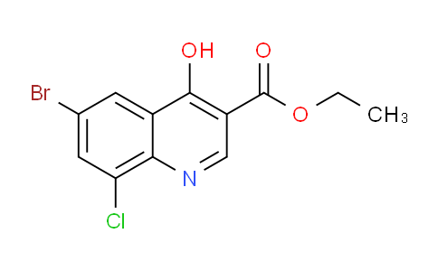 CAS No. 217316-19-3, Ethyl 6-bromo-8-chloro-4-hydroxyquinoline-3-carboxylate
