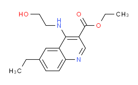 CAS No. 1279208-99-9, Ethyl 6-ethyl-4-((2-hydroxyethyl)amino)quinoline-3-carboxylate