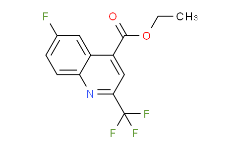 CAS No. 1185292-80-1, Ethyl 6-fluoro-2-(trifluoromethyl)quinoline-4-carboxylate