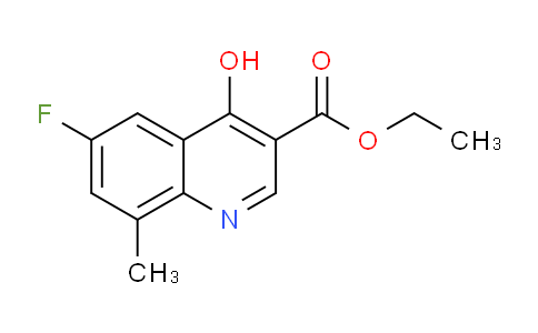 CAS No. 1065102-47-7, Ethyl 6-fluoro-4-hydroxy-8-methylquinoline-3-carboxylate