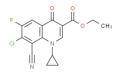 CAS No. 117528-64-0, Ethyl 7-chloro-8-cyano-1-cyclopropyl-6-fluoro-4-oxo-1,4-dihydroquinoline-3-carboxylate