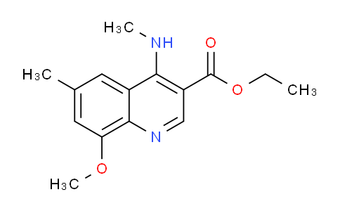 CAS No. 1315376-34-1, Ethyl 8-methoxy-6-methyl-4-(methylamino)quinoline-3-carboxylate