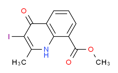 CAS No. 1330750-90-7, Methyl 3-iodo-2-methyl-4-oxo-1,4-dihydroquinoline-8-carboxylate