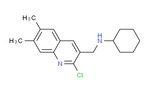 CAS No. 917747-06-9, N-((2-Chloro-6,7-dimethylquinolin-3-yl)methyl)cyclohexanamine