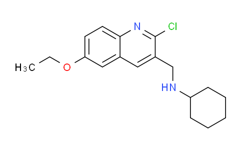 CAS No. 917747-89-8, N-((2-Chloro-6-ethoxyquinolin-3-yl)methyl)cyclohexanamine