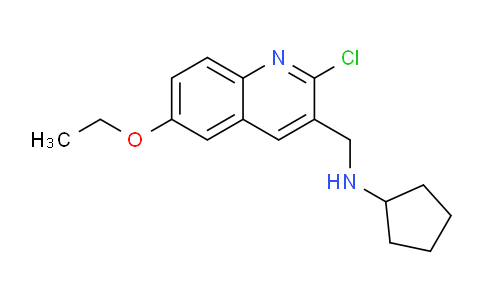 CAS No. 917746-04-4, N-((2-Chloro-6-ethoxyquinolin-3-yl)methyl)cyclopentanamine