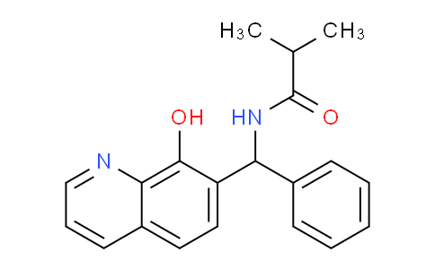 CAS No. 332173-87-2, N-((8-Hydroxyquinolin-7-yl)(phenyl)methyl)isobutyramide