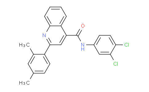 CAS No. 332176-32-6, N-(3,4-Dichlorophenyl)-2-(2,4-dimethylphenyl)quinoline-4-carboxamide