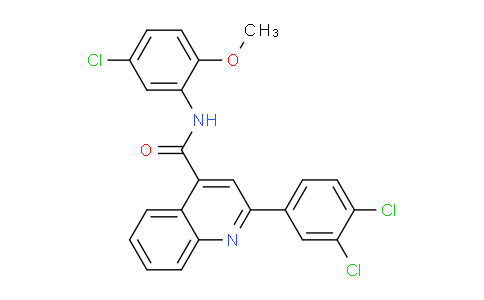 CAS No. 332176-51-9, N-(5-Chloro-2-methoxyphenyl)-2-(3,4-dichlorophenyl)quinoline-4-carboxamide