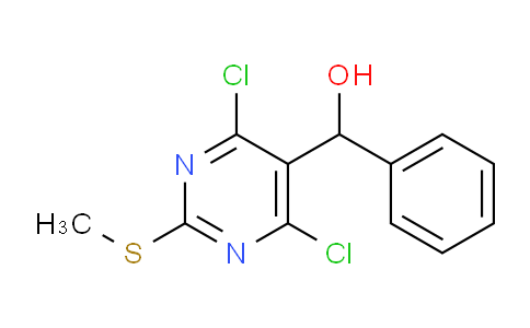 CAS No. 1137576-47-6, (4,6-Dichloro-2-(methylthio)pyrimidin-5-yl)(phenyl)methanol