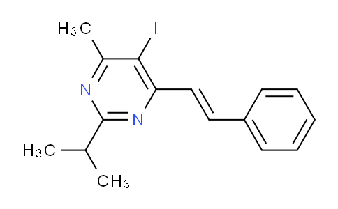 CAS No. 70169-98-1, (E)-5-Iodo-2-isopropyl-4-methyl-6-styrylpyrimidine