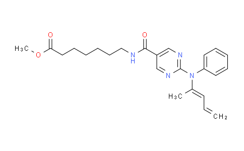 CAS No. 1316216-07-5, (E)-Methyl 7-(2-(penta-2,4-dien-2-yl(phenyl)amino)pyrimidine-5-carboxamido)heptanoate