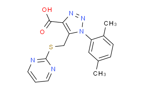 CAS No. 1416348-41-8, 1-(2,5-Dimethylphenyl)-5-((pyrimidin-2-ylthio)methyl)-1H-1,2,3-triazole-4-carboxylic acid