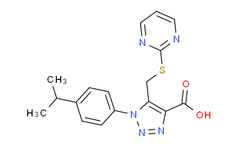 CAS No. 1416344-07-4, 1-(4-Isopropylphenyl)-5-((pyrimidin-2-ylthio)methyl)-1H-1,2,3-triazole-4-carboxylic acid