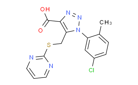 CAS No. 1416346-35-4, 1-(5-Chloro-2-methylphenyl)-5-((pyrimidin-2-ylthio)methyl)-1H-1,2,3-triazole-4-carboxylic acid