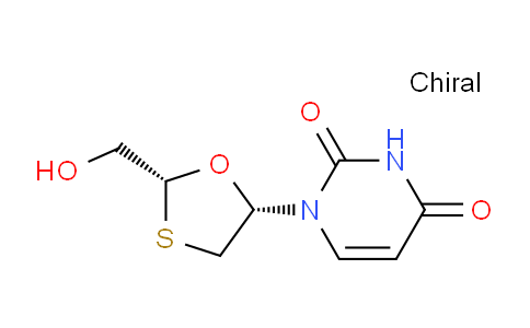 CAS No. 131086-26-5, 1-(cis-2-(Hydroxymethyl)-1,3-oxathiolan-5-yl)pyrimidine-2,4(1H,3H)-dione