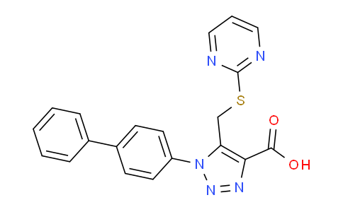 CAS No. 1416341-71-3, 1-([1,1'-Biphenyl]-4-yl)-5-((pyrimidin-2-ylthio)methyl)-1H-1,2,3-triazole-4-carboxylic acid