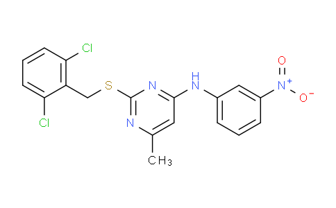 CAS No. 333420-81-8, 2-((2,6-Dichlorobenzyl)thio)-6-methyl-N-(3-nitrophenyl)pyrimidin-4-amine
