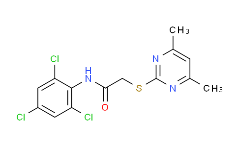 CAS No. 333778-22-6, 2-((4,6-Dimethylpyrimidin-2-yl)thio)-N-(2,4,6-trichlorophenyl)acetamide