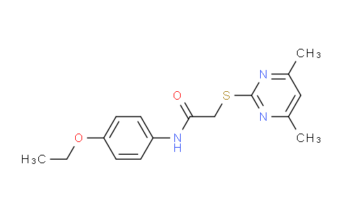 CAS No. 328020-43-5, 2-((4,6-Dimethylpyrimidin-2-yl)thio)-N-(4-ethoxyphenyl)acetamide