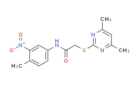 CAS No. 332162-19-3, 2-((4,6-Dimethylpyrimidin-2-yl)thio)-N-(4-methyl-3-nitrophenyl)acetamide