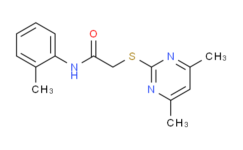 CAS No. 325832-08-4, 2-((4,6-Dimethylpyrimidin-2-yl)thio)-N-(o-tolyl)acetamide