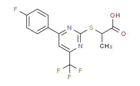 CAS No. 514180-15-5, 2-((4-(4-Fluorophenyl)-6-(trifluoromethyl)pyrimidin-2-yl)thio)propanoic acid