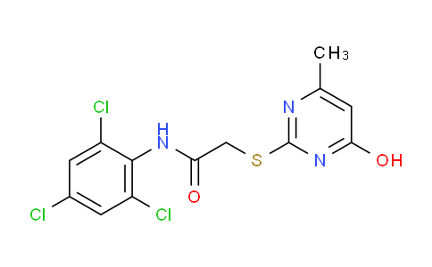 CAS No. 333323-70-9, 2-((4-Hydroxy-6-methylpyrimidin-2-yl)thio)-N-(2,4,6-trichlorophenyl)acetamide