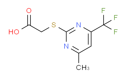 CAS No. 88768-46-1, 2-((4-Methyl-6-(trifluoromethyl)pyrimidin-2-yl)thio)acetic acid