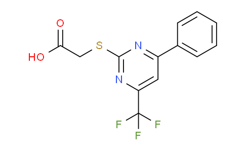 CAS No. 506418-83-3, 2-((4-Phenyl-6-(trifluoromethyl)pyrimidin-2-yl)thio)acetic acid