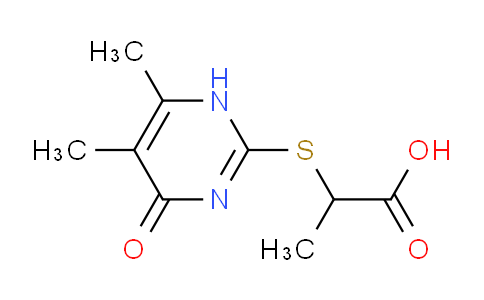 CAS No. 510734-66-4, 2-((5,6-Dimethyl-4-oxo-1,4-dihydropyrimidin-2-yl)thio)propanoic acid