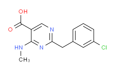 CAS No. 1273315-62-0, 2-(3-Chlorobenzyl)-4-(methylamino)pyrimidine-5-carboxylic acid