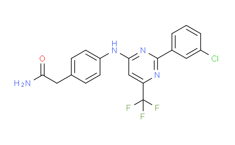 CAS No. 1606975-12-5, 2-(4-((2-(3-Chlorophenyl)-6-(trifluoromethyl)pyrimidin-4-yl)amino)phenyl)acetamide