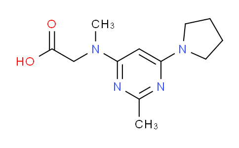 CAS No. 1706449-76-4, 2-(Methyl(2-methyl-6-(pyrrolidin-1-yl)pyrimidin-4-yl)amino)acetic acid