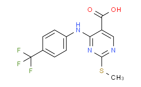 CAS No. 1065075-64-0, 2-(Methylthio)-4-((4-(trifluoromethyl)phenyl)amino)pyrimidine-5-carboxylic acid