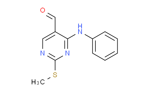 CAS No. 211245-56-6, 2-(Methylthio)-4-(phenylamino)pyrimidine-5-carbaldehyde