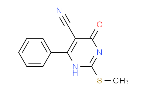 CAS No. 97693-21-5, 2-(Methylthio)-4-oxo-6-phenyl-1,4-dihydropyrimidine-5-carbonitrile