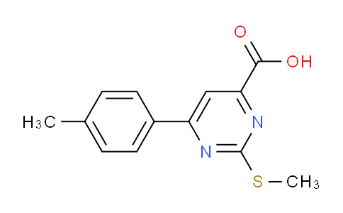 CAS No. 1181805-21-9, 2-(Methylthio)-6-(p-tolyl)pyrimidine-4-carboxylic acid