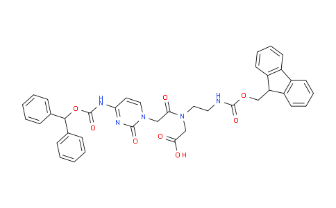 CAS No. 186046-81-1, 2-(N-(2-((((9H-Fluoren-9-yl)methoxy)carbonyl)amino)ethyl)-2-(4-(((benzhydryloxy)carbonyl)amino)-2-oxopyrimidin-1(2H)-yl)acetamido)acetic acid