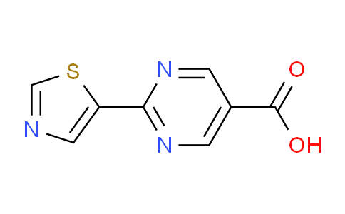 CAS No. 1447606-42-9, 2-(Thiazol-5-yl)pyrimidine-5-carboxylic acid