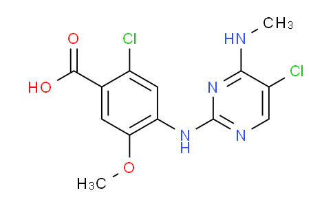 CAS No. 1441722-24-2, 2-Chloro-4-((5-chloro-4-(methylamino)pyrimidin-2-yl)amino)-5-methoxybenzoic acid