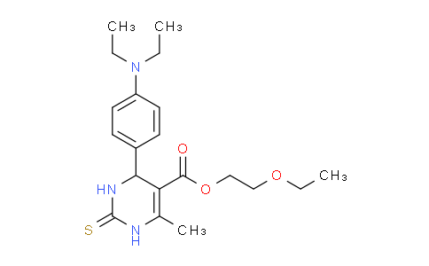 CAS No. 329062-31-9, 2-Ethoxyethyl 4-(4-(diethylamino)phenyl)-6-methyl-2-thioxo-1,2,3,4-tetrahydropyrimidine-5-carboxylate