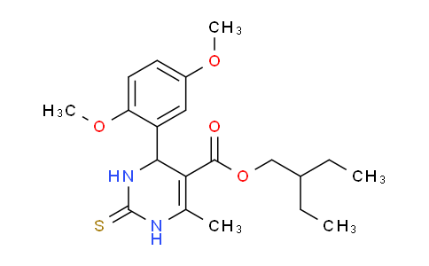 CAS No. 300360-11-6, 2-Ethylbutyl 4-(2,5-dimethoxyphenyl)-6-methyl-2-thioxo-1,2,3,4-tetrahydropyrimidine-5-carboxylate