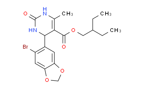 CAS No. 300360-05-8, 2-Ethylbutyl 4-(6-bromobenzo[d][1,3]dioxol-5-yl)-6-methyl-2-oxo-1,2,3,4-tetrahydropyrimidine-5-carboxylate