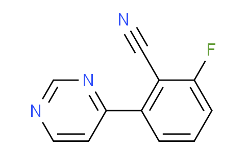 CAS No. 1378005-02-7, 2-Fluoro-6-(pyrimidin-4-yl)benzonitrile