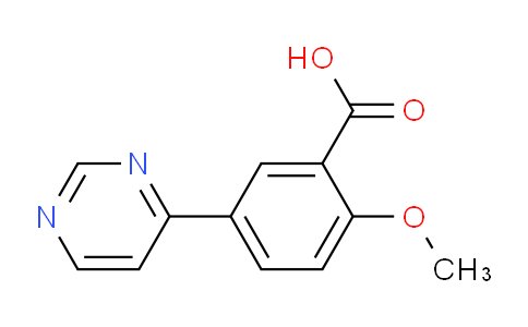 CAS No. 1244949-12-9, 2-Methoxy-5-(pyrimidin-4-yl)benzoic acid