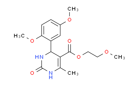 CAS No. 300690-04-4, 2-Methoxyethyl 4-(2,5-dimethoxyphenyl)-6-methyl-2-oxo-1,2,3,4-tetrahydropyrimidine-5-carboxylate