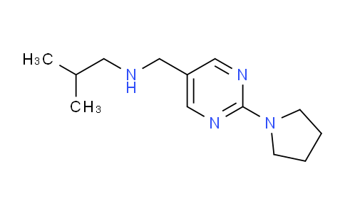 CAS No. 1279211-92-5, 2-Methyl-N-((2-(pyrrolidin-1-yl)pyrimidin-5-yl)methyl)propan-1-amine