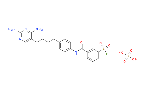 CAS No. 21877-93-0, 3-((4-(4-(2,4-Diaminopyrimidin-5-yl)butyl)phenyl)carbamoyl)benzene-1-sulfonyl fluoride sulfate